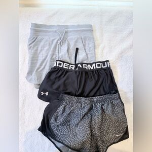 Under Armour and All in Motion Black and Gray Athletic Shorts